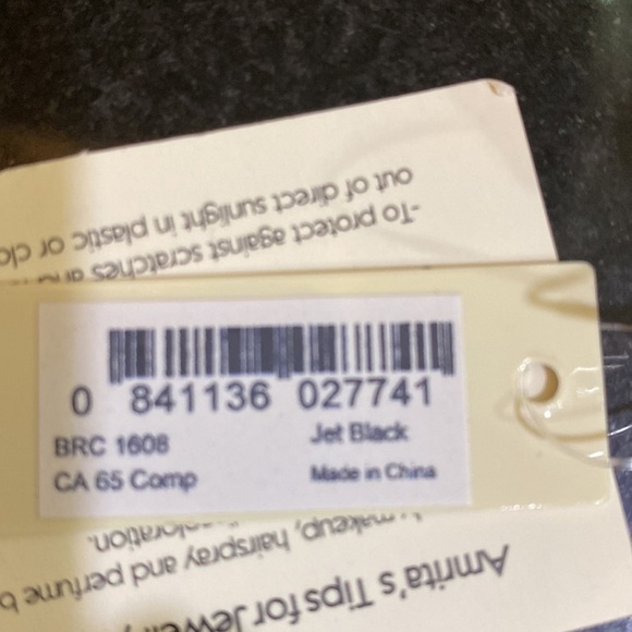 Amrita Singh Emma Stretch Cuff Jet Black.Jet black beads with crystal/pearls.NWT - Picture 8 of 9